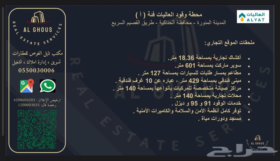 محلات للإيجار داخل محطة وقود على طريق المدينه القصيم السريع63613859246979111