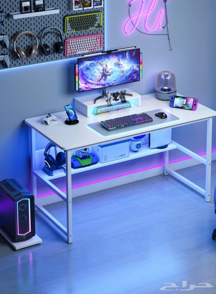 Elegant Computer Table with Bottom Shelf64385439683203110