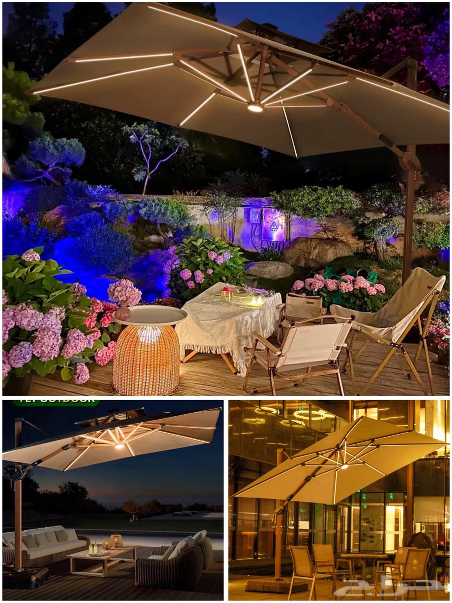 مضلة مع اضاءة شمسية .64390096254211112