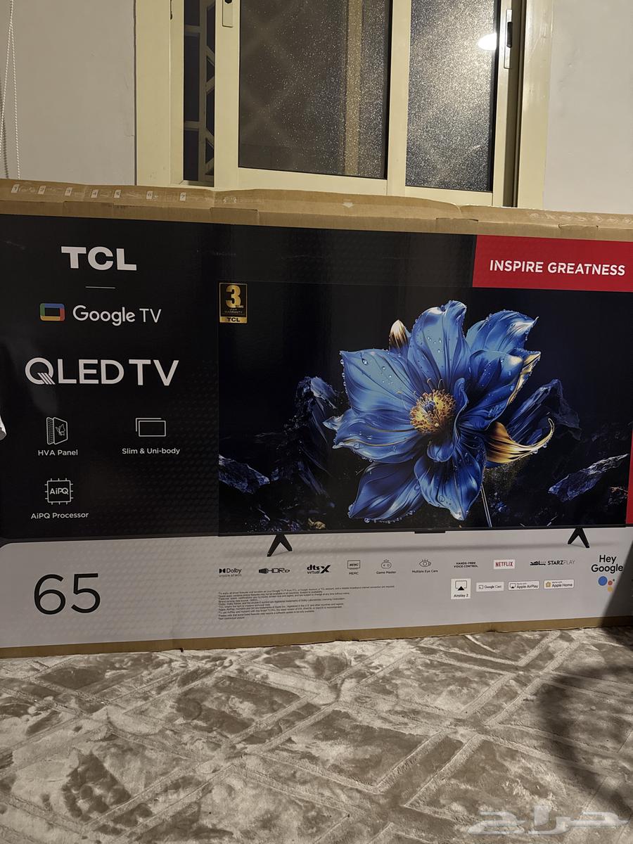 شاشة 65 tcl QLED بوصه Google TV 4K - جديدة بالكرتون64392278569858110