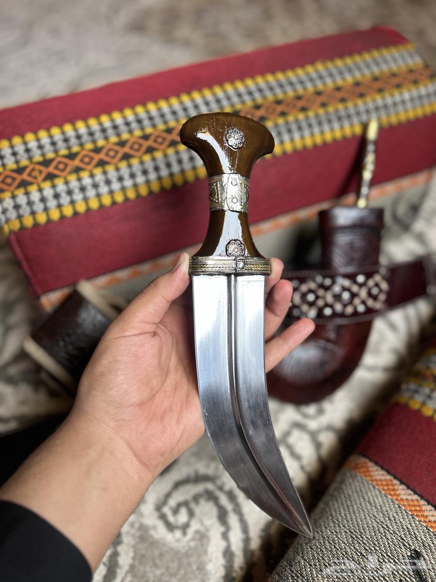 جنبيه نجرانيه قرن مصوعي فاخره   خاتم عقيق يماني كرزي مزعفر64381754326017112