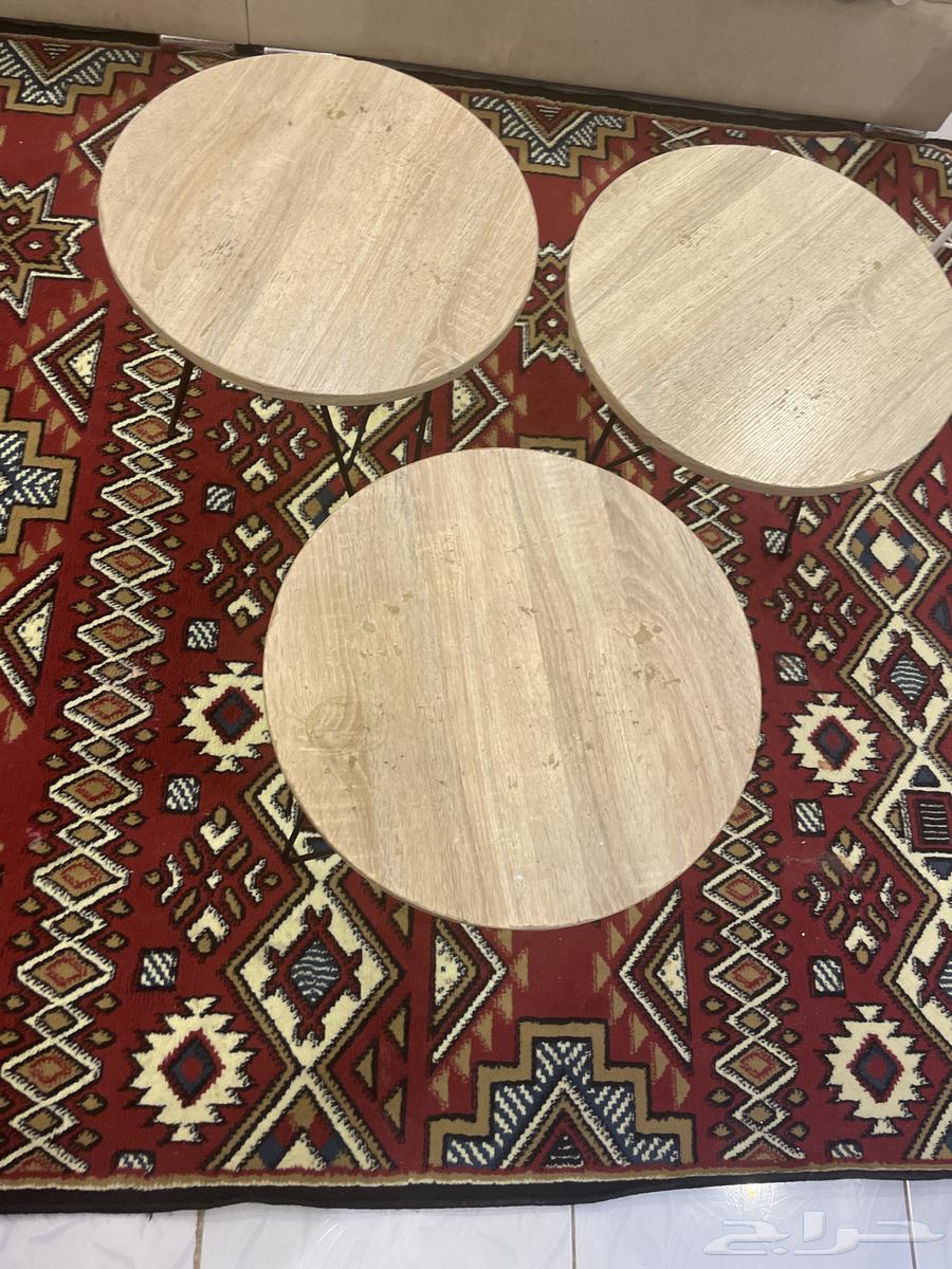 ثلاث طاولات خدمة خشب مستعمله64389847126531110