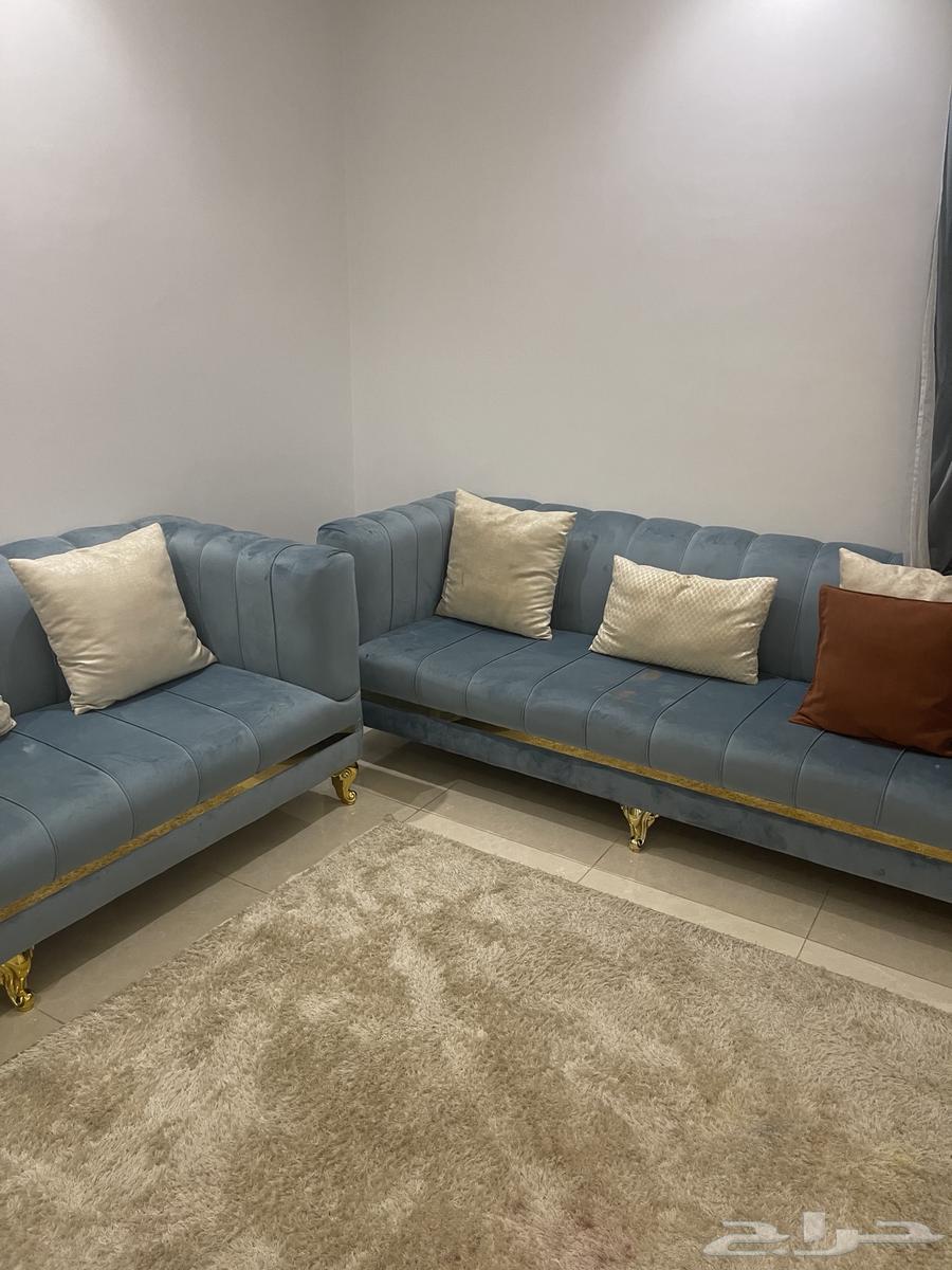 5-piece sofa with a set of backrest cushions, all with curtains and tables for sale64382666011395112