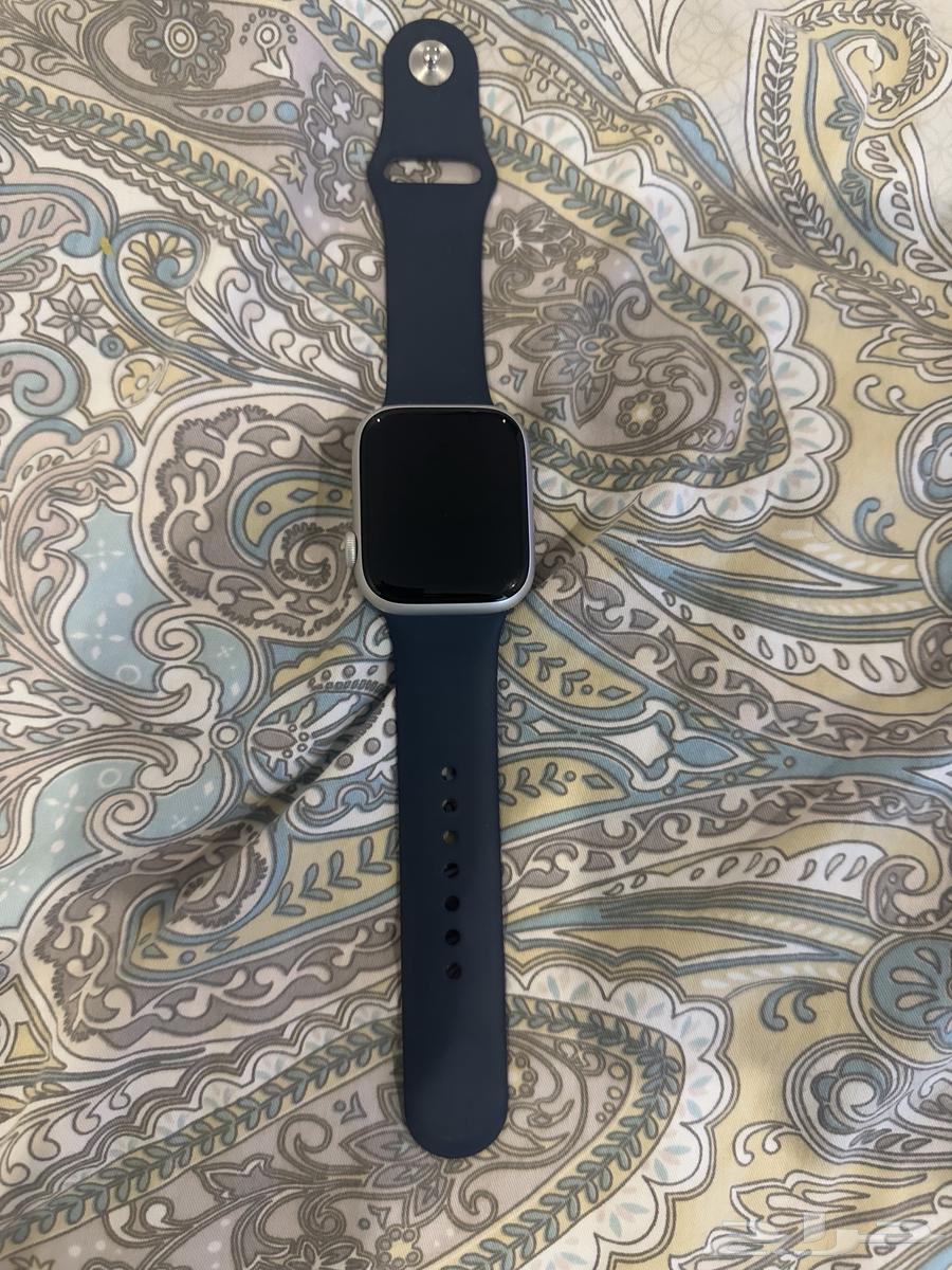 للبيع ساعة أبل 9 الجيل التاسع 44 ملم GPS فضي بسوار أزرق L64386473138179110