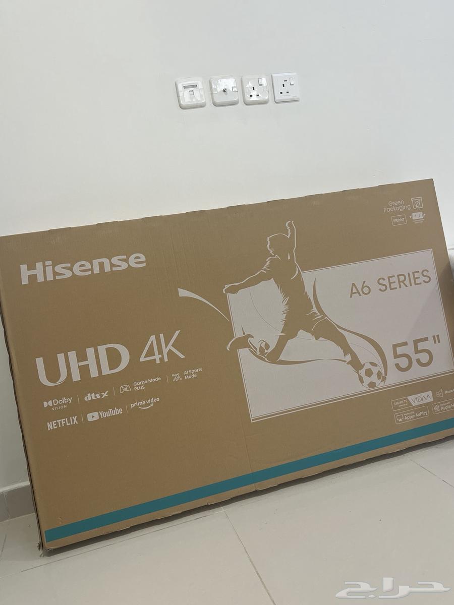شاشه 55 بوصه هايسنس جديده لم تفتح من الكرتون64385466802177110