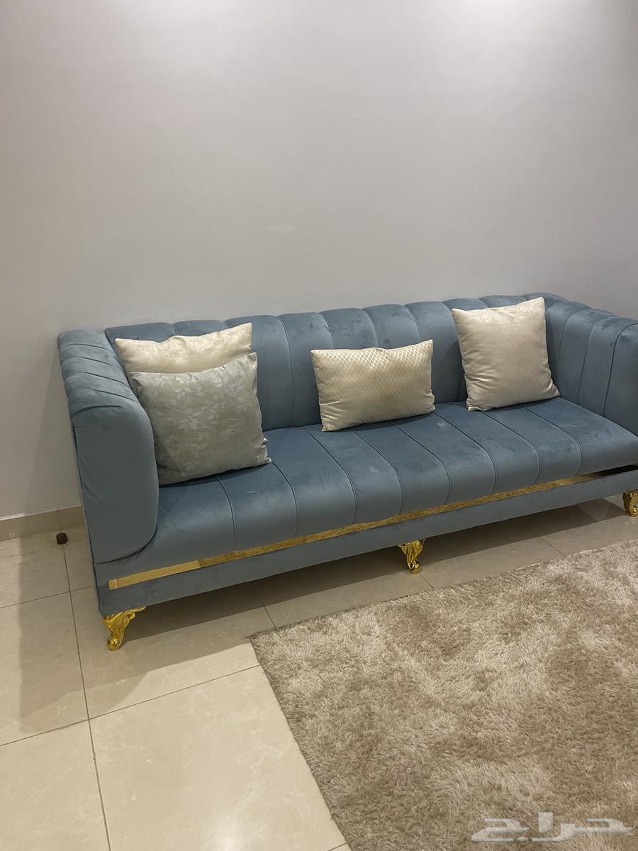 5-piece sofa with a set of backrest cushions, all with curtains and tables for sale64382666011395113