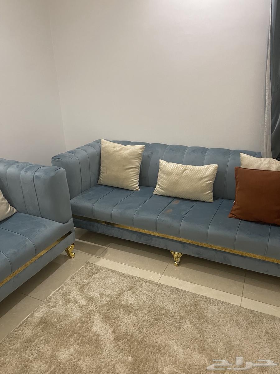 5-piece sofa with a set of backrest cushions, all with curtains and tables for sale64382666011395111