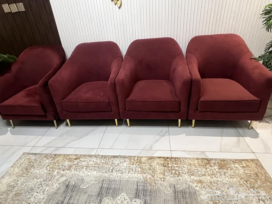 اربع قطع كنبات اللون عودي ملكي64380806370947110