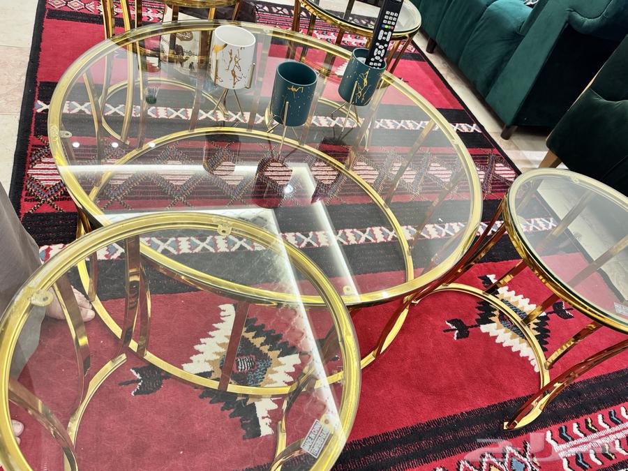 كنب للبيع مع طاولات خدمة زجاج64382541843329111