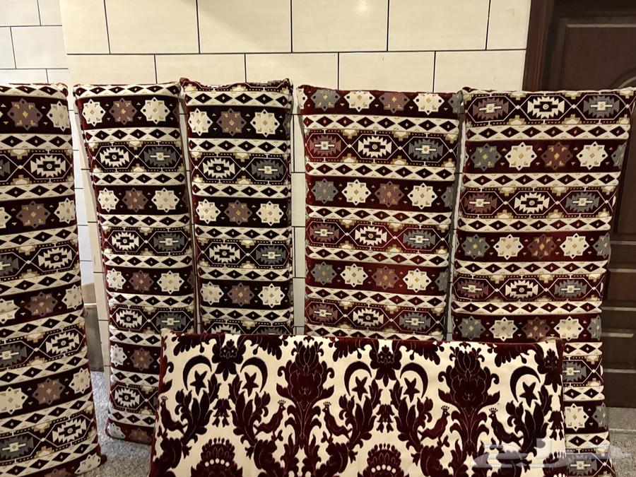 Clean rattan floor seating set consisting of 6 pieces with lightly used cushions64388949582595113