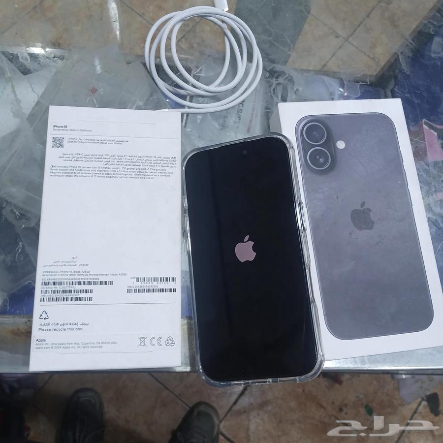 ايفون16 العادي اسود 128 بطاريه 100   مالك  اول64388120960130110