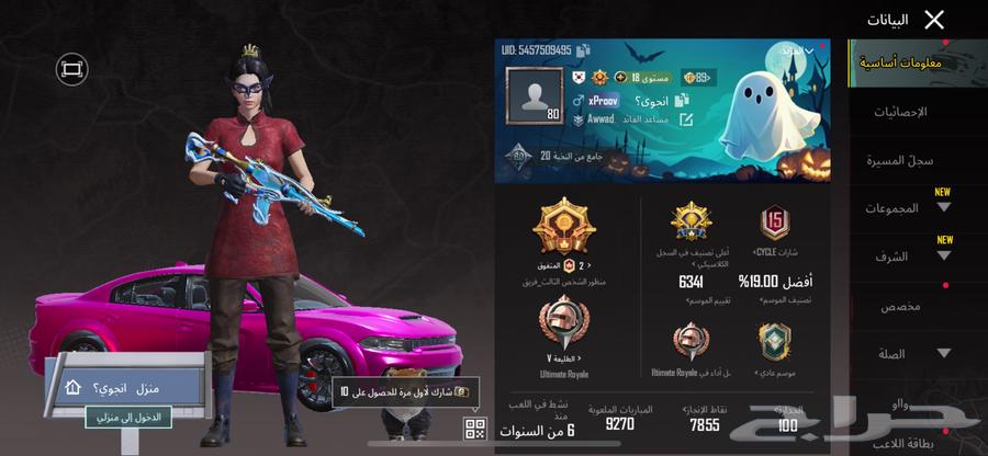 حساب ببجي للبيع .64378629639171112