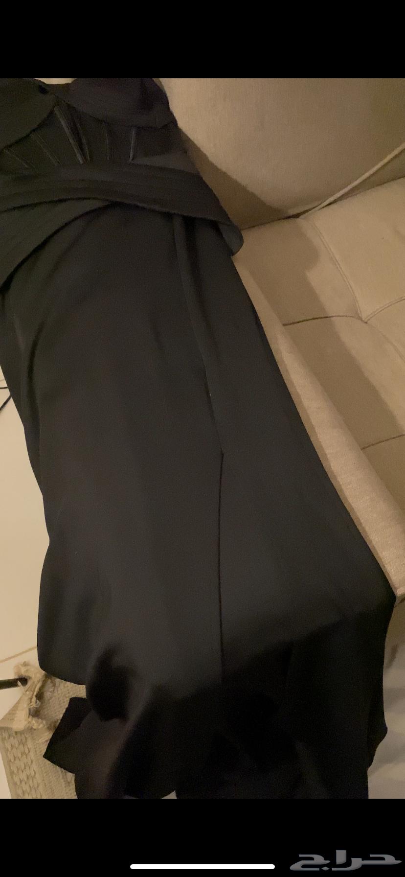 فستان للبيع اسود ماسك طويل ذيل مع فتحه من الامام ب50064378789352193111