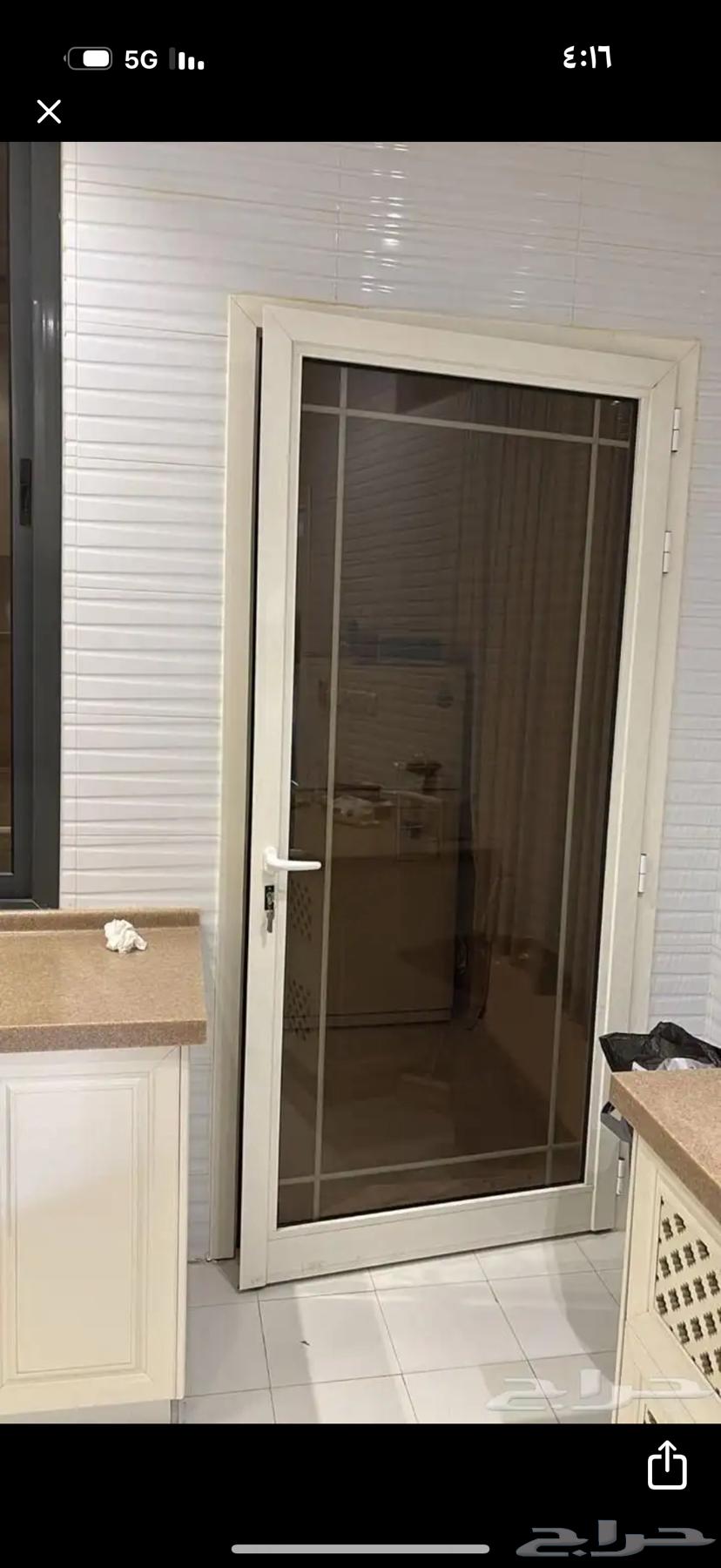 باب الومنيوم التفاصيل موجوده ابيض جديد64385578632705110