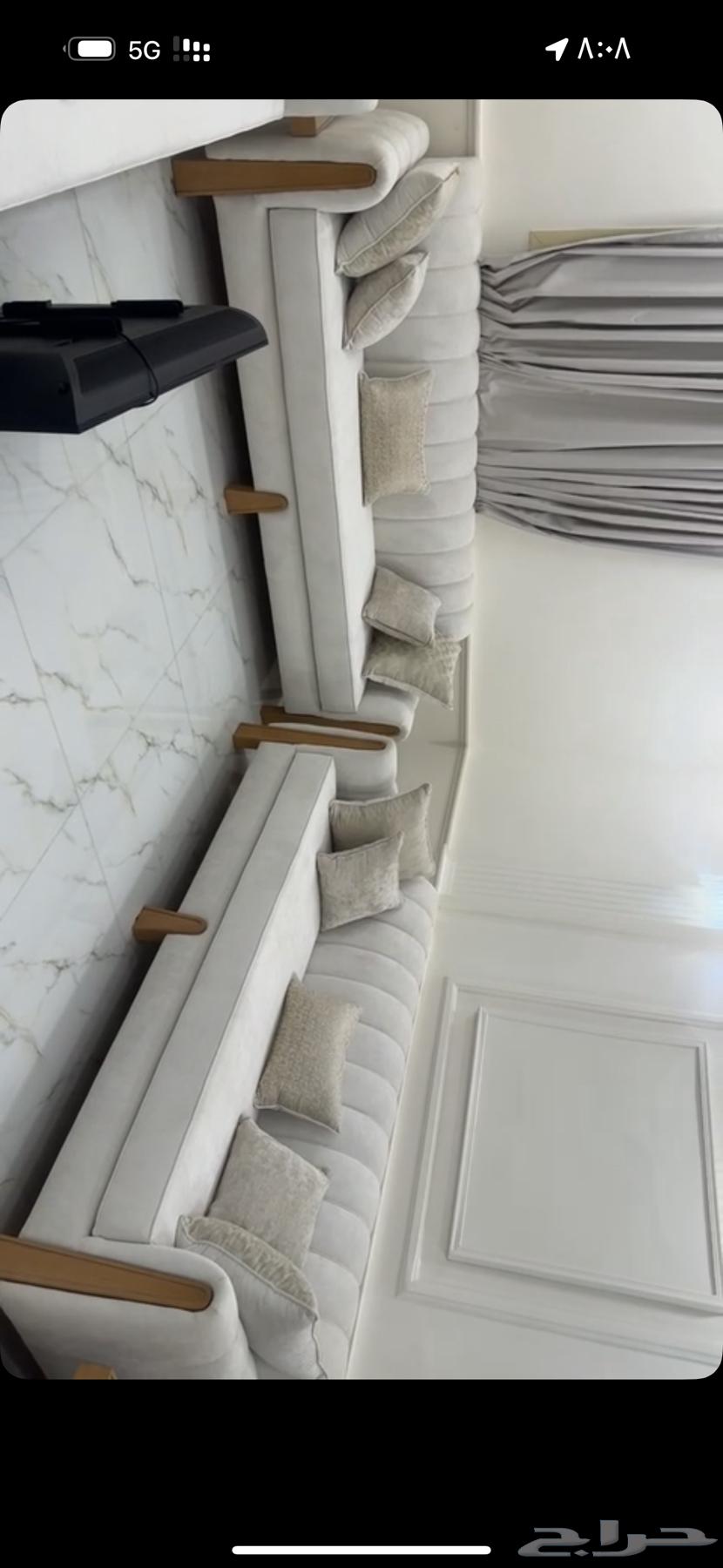 New sofa less than a year old with tables and cover64380833480066111