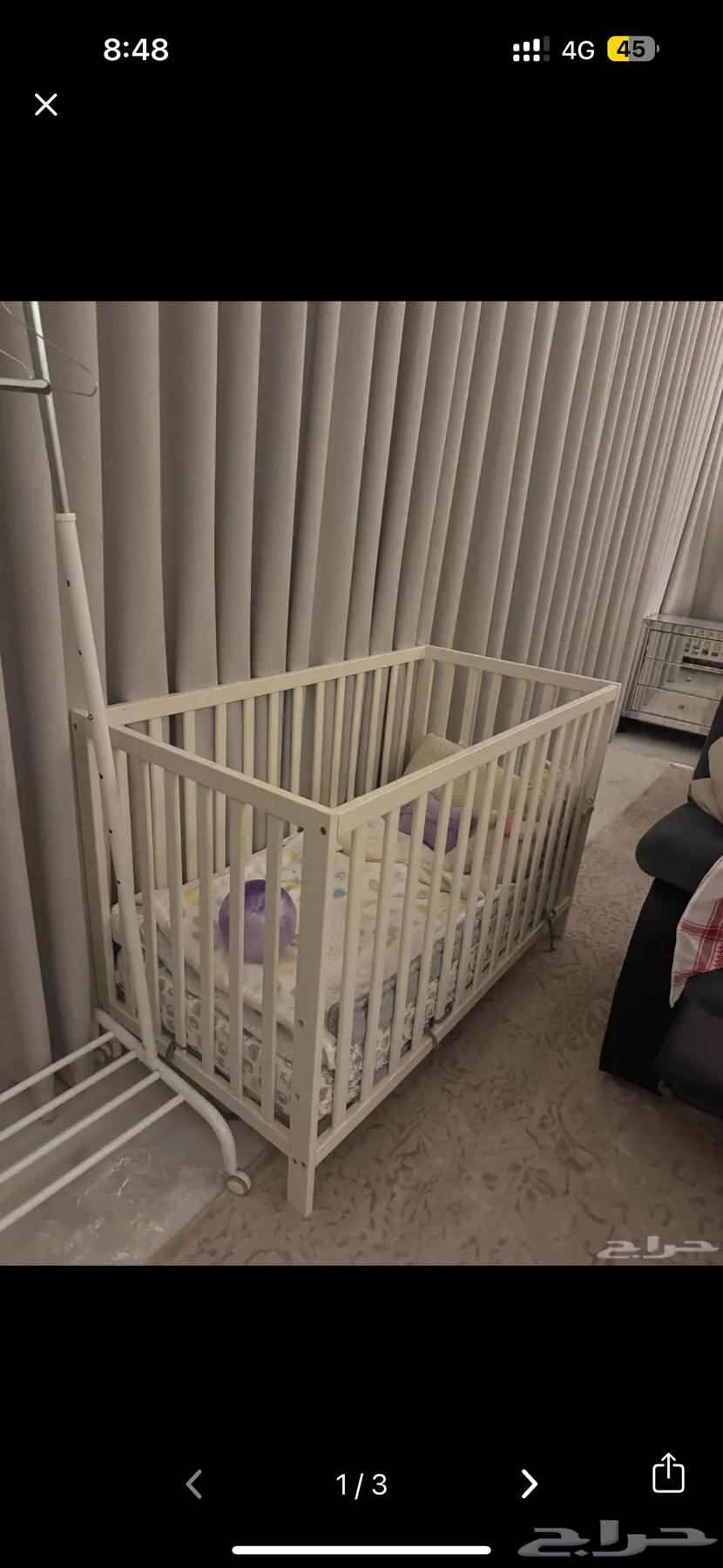 سرير طفل شبه جديد من هوم سنتر64390040650625110