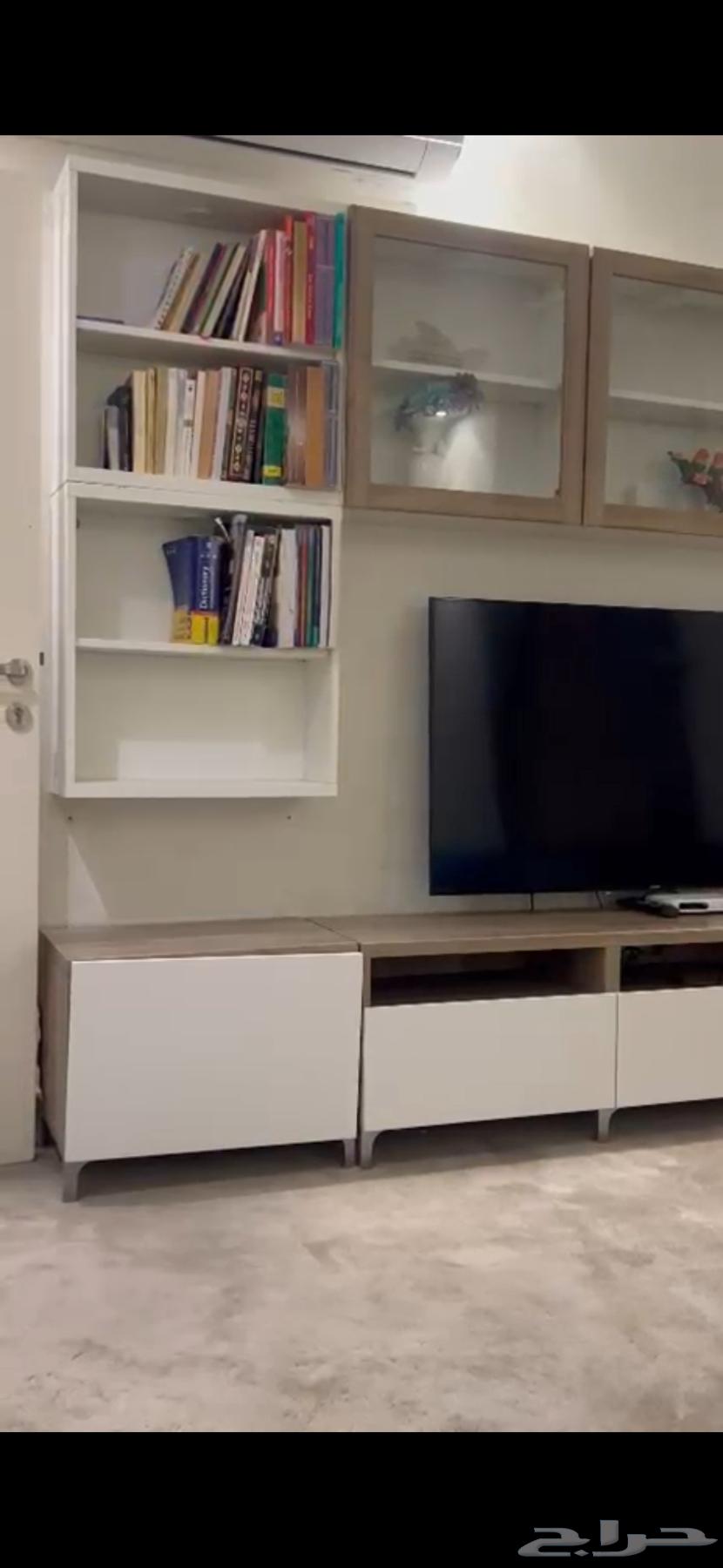 مكتبة تلفزيون ايكيا كاملة مع الرفوف64379399246721112