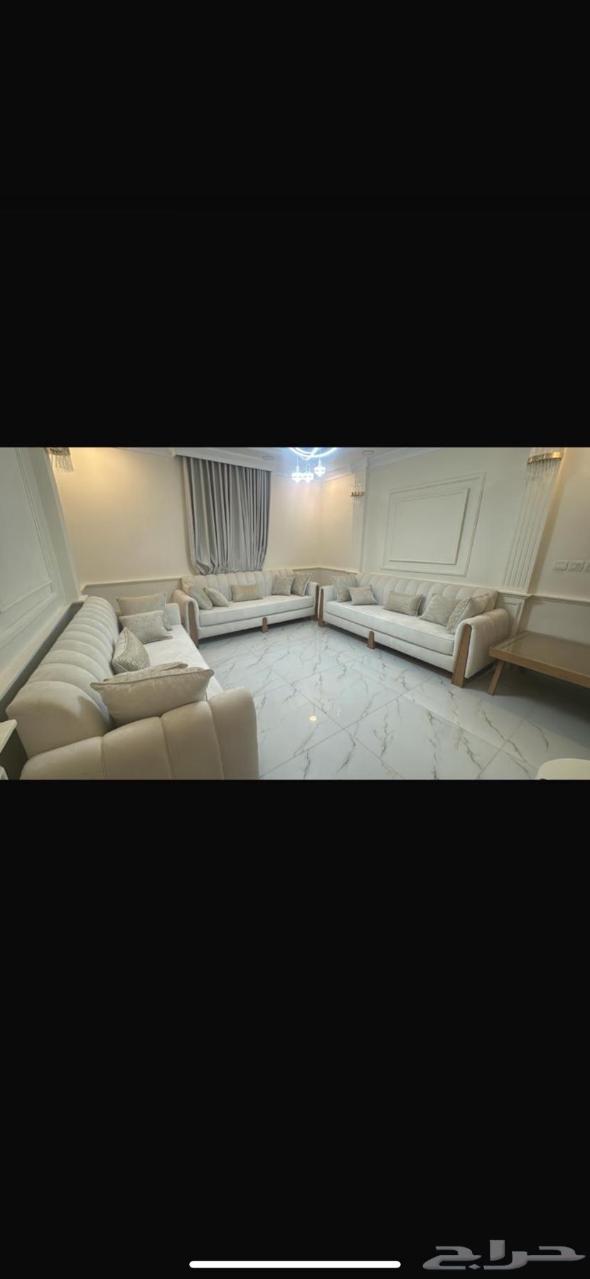 New sofa less than a year old with tables and cover64380833480066110