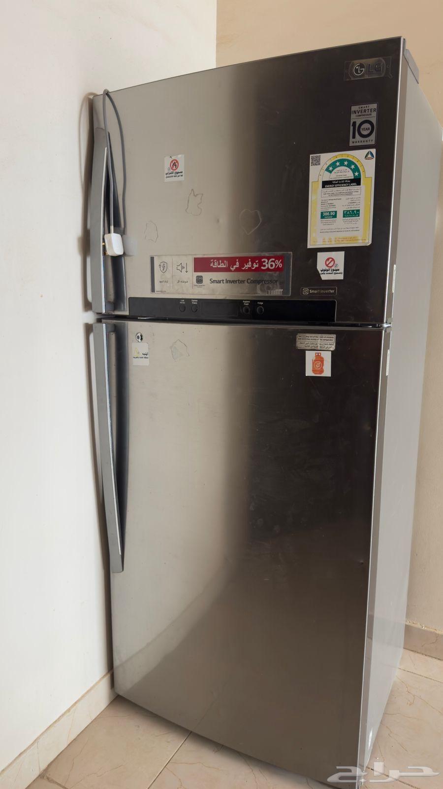 للبيع ثلاجه LG استيل (علوي  فريزر   سفلي ثلاجه)64385928645379110