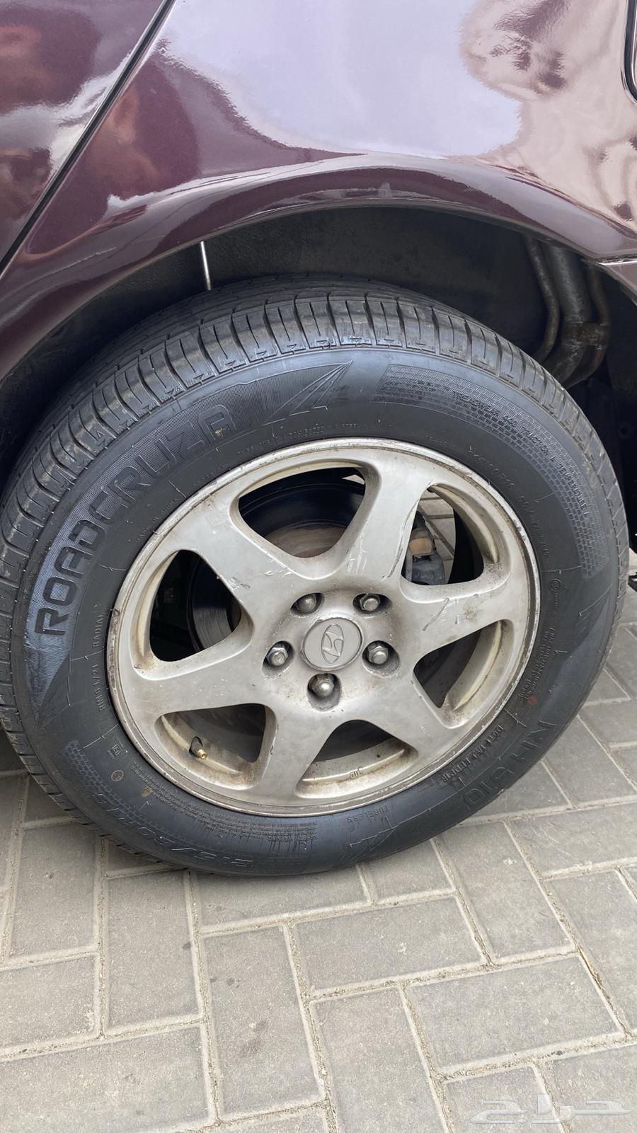 طقم جنوط كروم سوناتا 2007 مع كفرات جديده64540779824769113