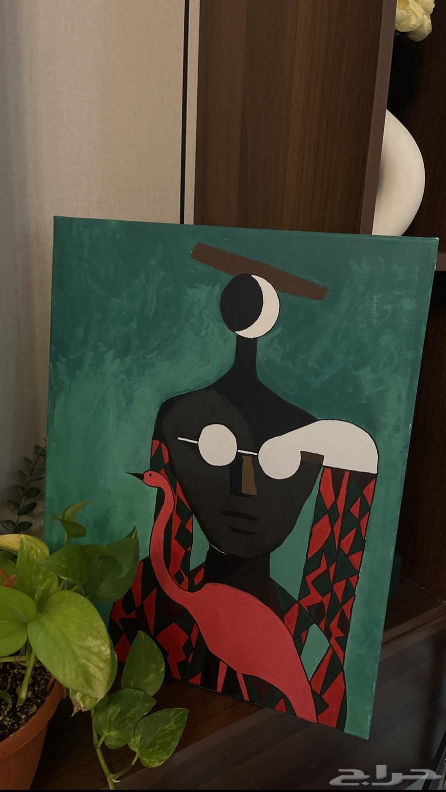 لوحة فنية يدوية رسم تجريدي64394372075651110