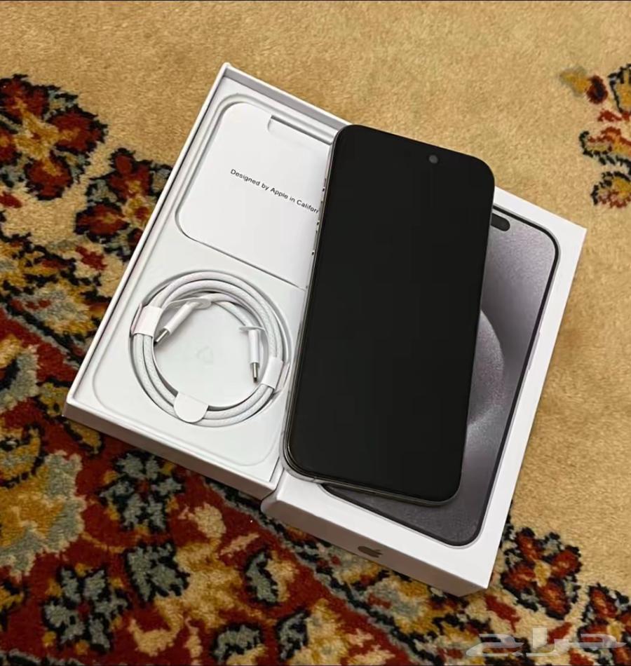 ايفوان 15 برو ماكس تيتانيوم نظيف جميع ملحقاته64397506347009110