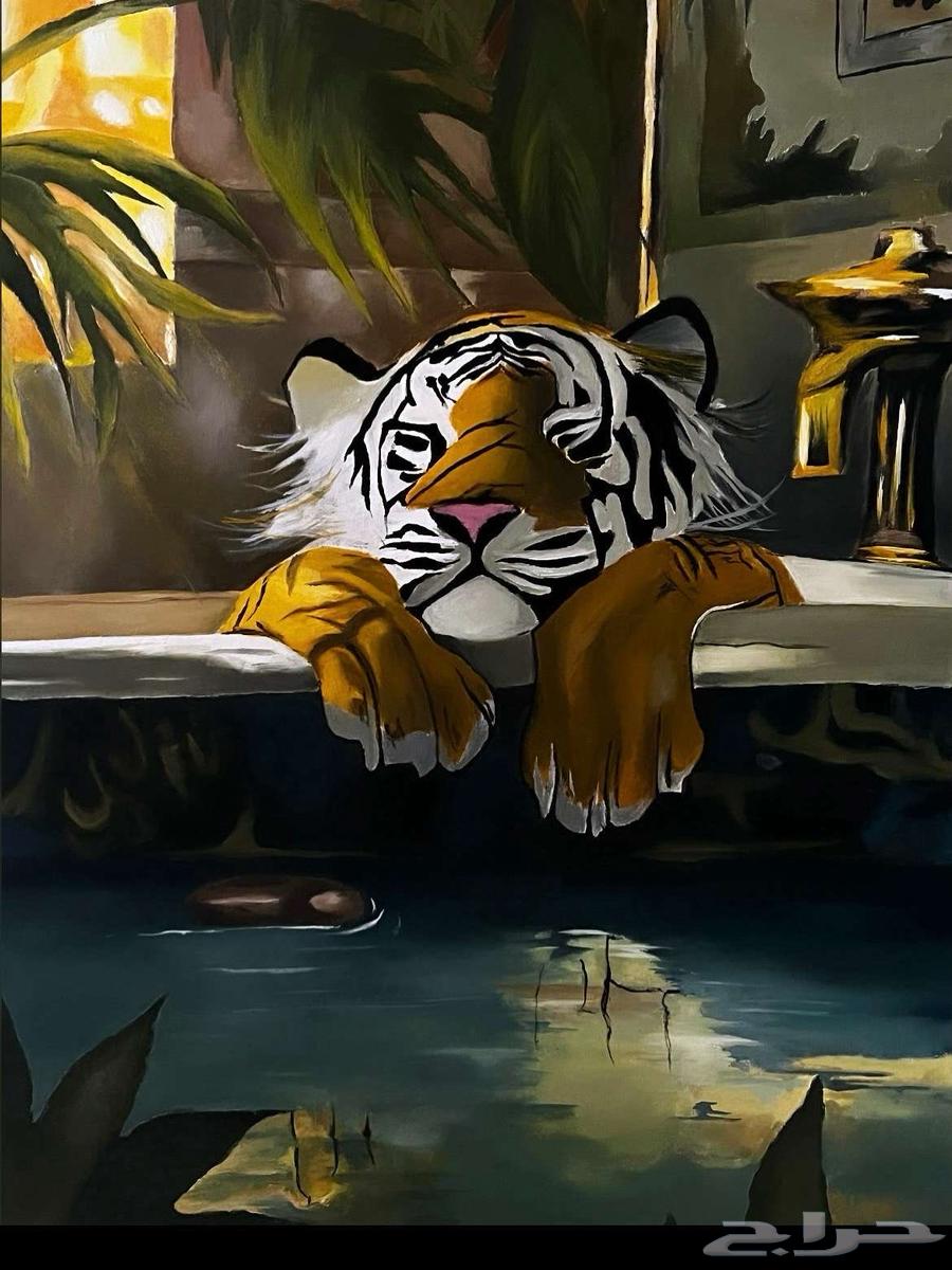 رسمة زيتية للنمر - عمل فني أصلي للبيع.64401161097731110