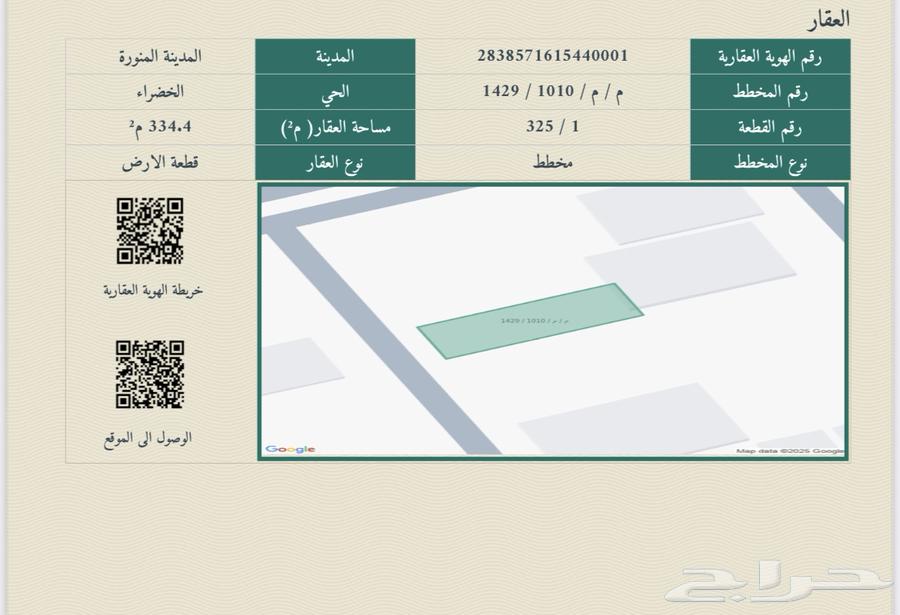 ارض سكنية في العوينة ( الخضراء )63614093381379110