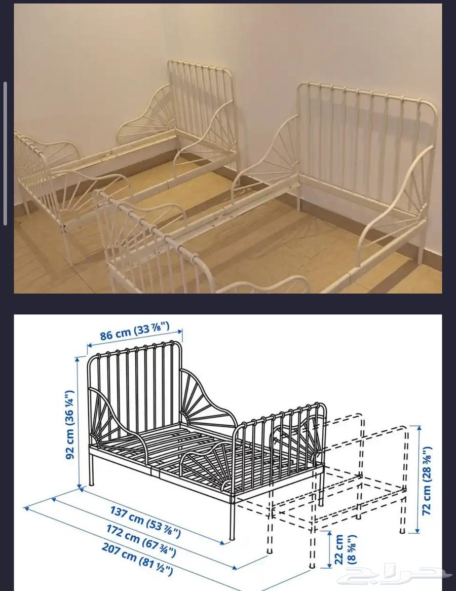 ثلاث سراير ايكيا نظيفه مع المراتب حقتها64394564979074110