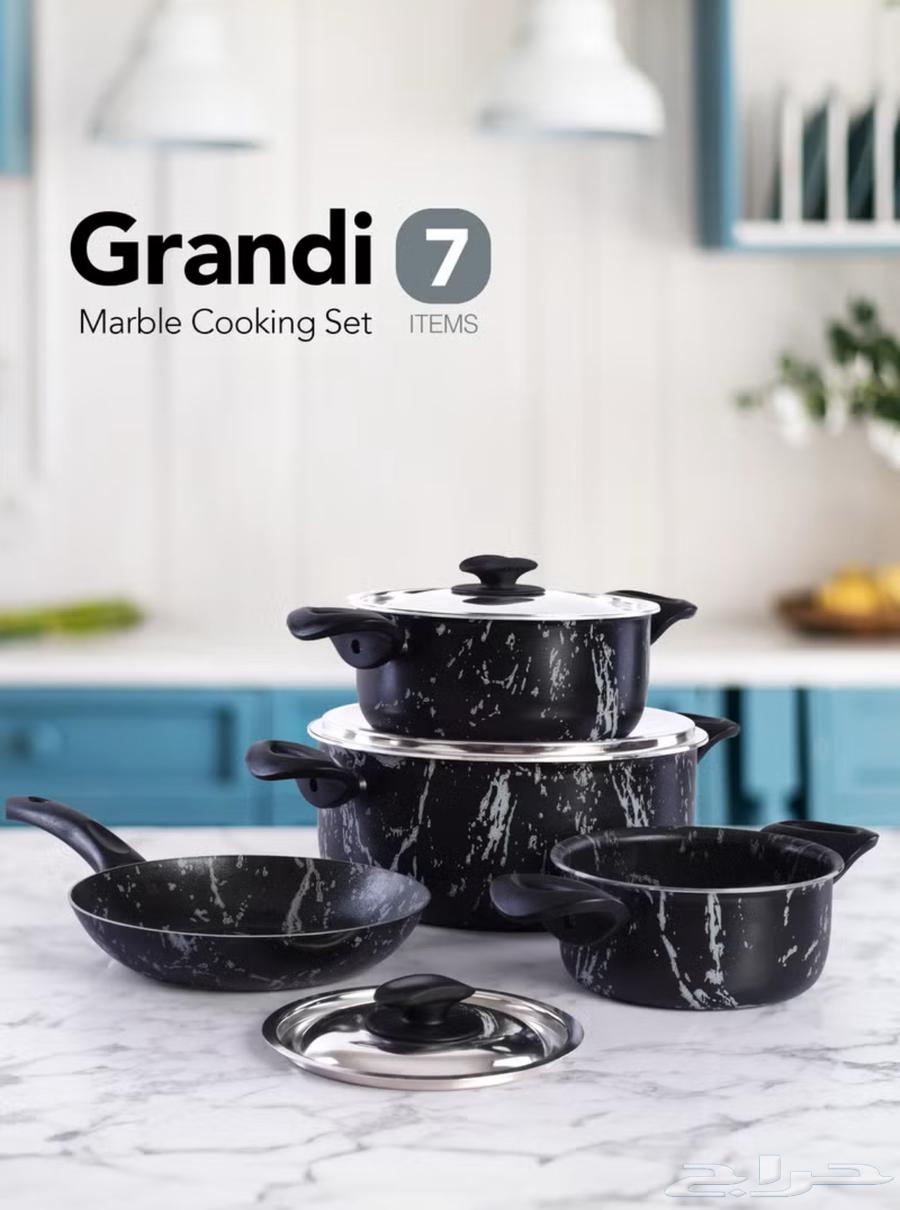 طقم قدور ومقلاية مطلية بالجرانيت64399050686210112