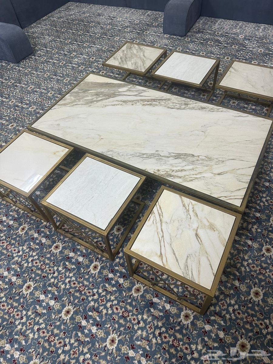 طاولة رخام مع 6 طاولات خدمة64399912331138110