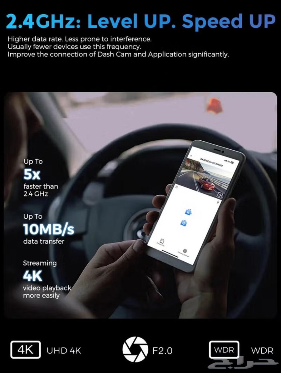 داش كام للسيارة 4K ألترا HD مع GPS وواي فاي64393101131139111
