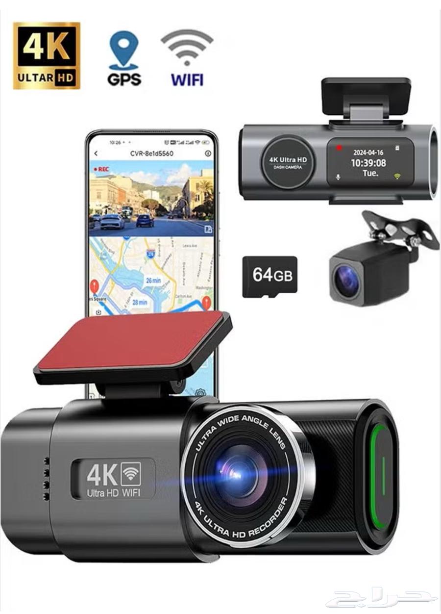 داش كام للسيارة 4K ألترا HD مع GPS وواي فاي64393101131139110