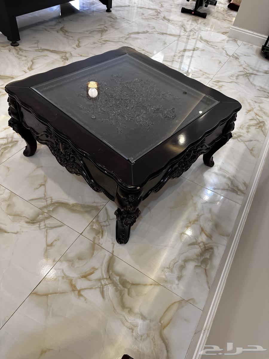 طاولة كبيرة خشب وجه زجاج ثقيل64398200923395110