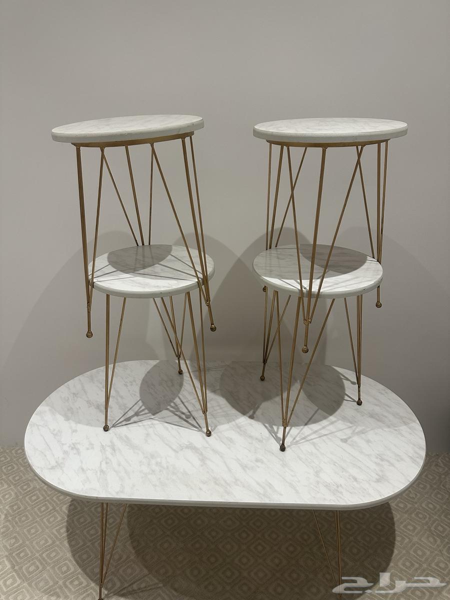 White TV table, coffee table, and side table64395714018307111