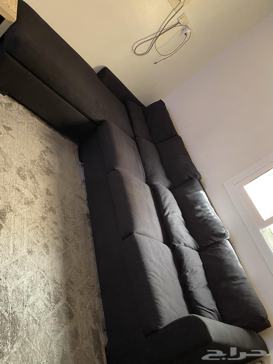 كنب زاوية اسود شبه جديد للبيع64397921995267112