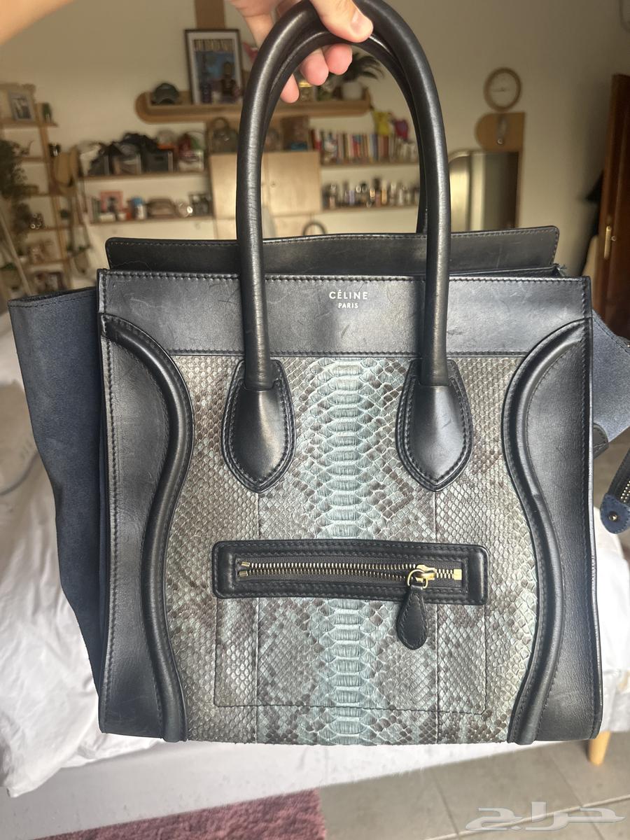 C line Paris Luggage Tote   Black Leather   Python64399967211395110