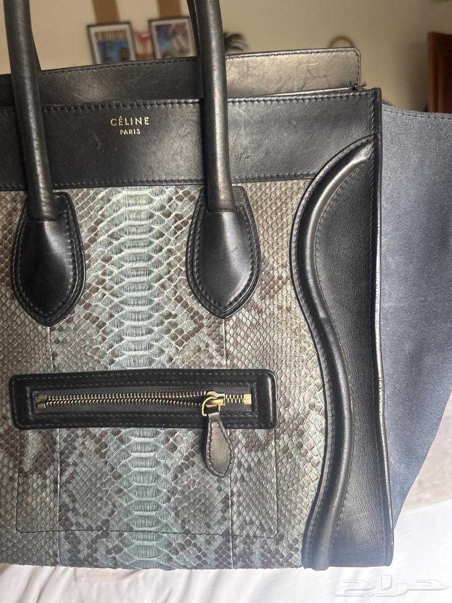 C line Paris Luggage Tote   Black Leather   Python64399967211395113