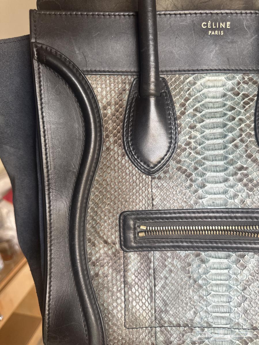 C line Paris Luggage Tote   Black Leather   Python64399967211395111