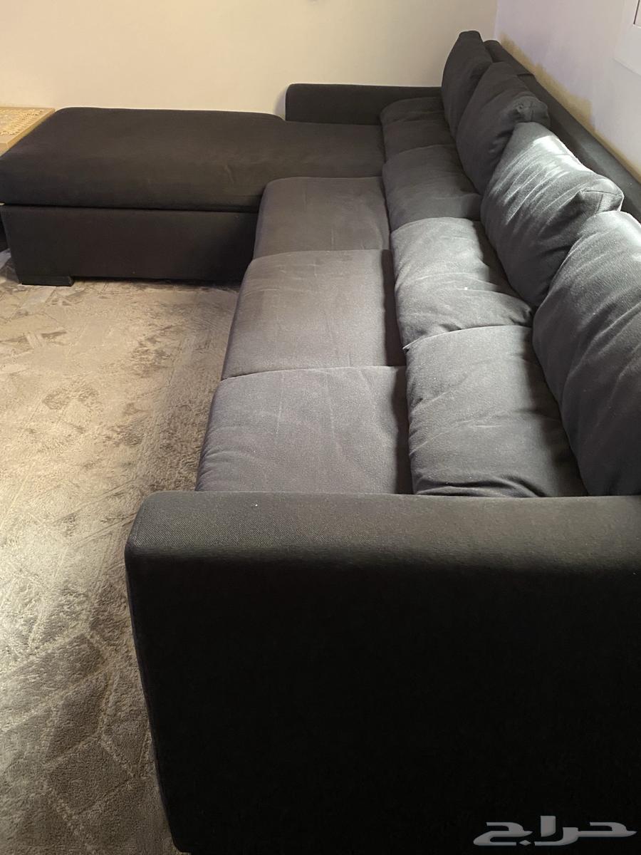 كنب زاوية اسود شبه جديد للبيع64397921995267113