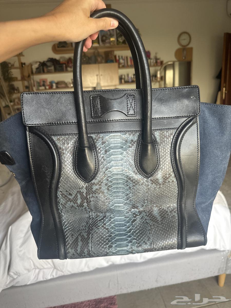 C line Paris Luggage Tote   Black Leather   Python64399967211395112