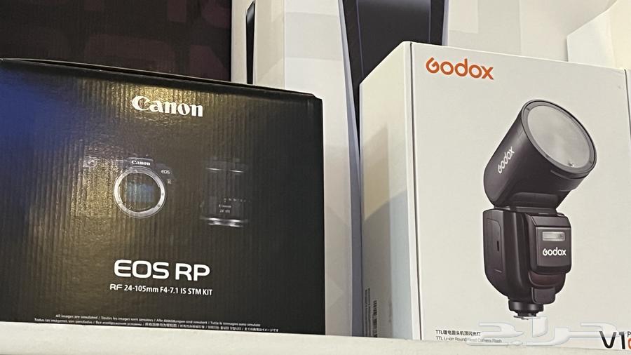 كاميرا كانون RP و فلاش قودكس V1 برو64393403508481114