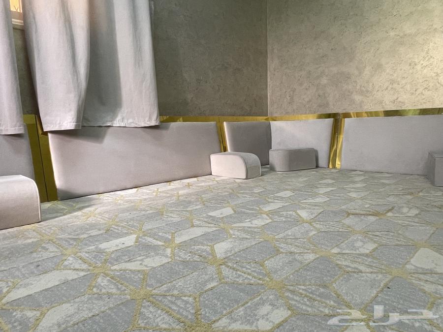 Sofa with table and 2 cushions with fabric for 1400 SAR64399591355777113