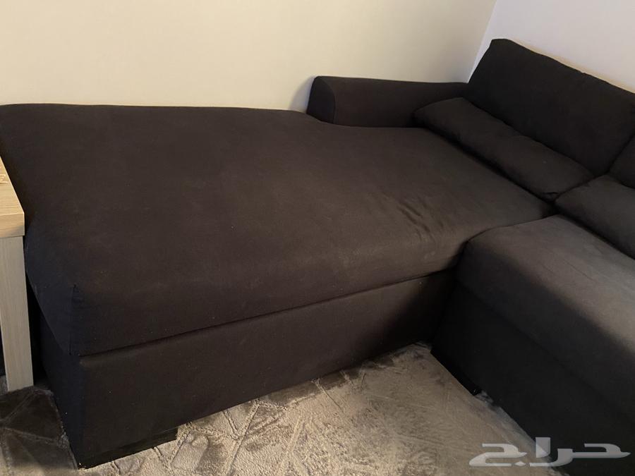 كنب زاوية اسود شبه جديد للبيع64397921995267110