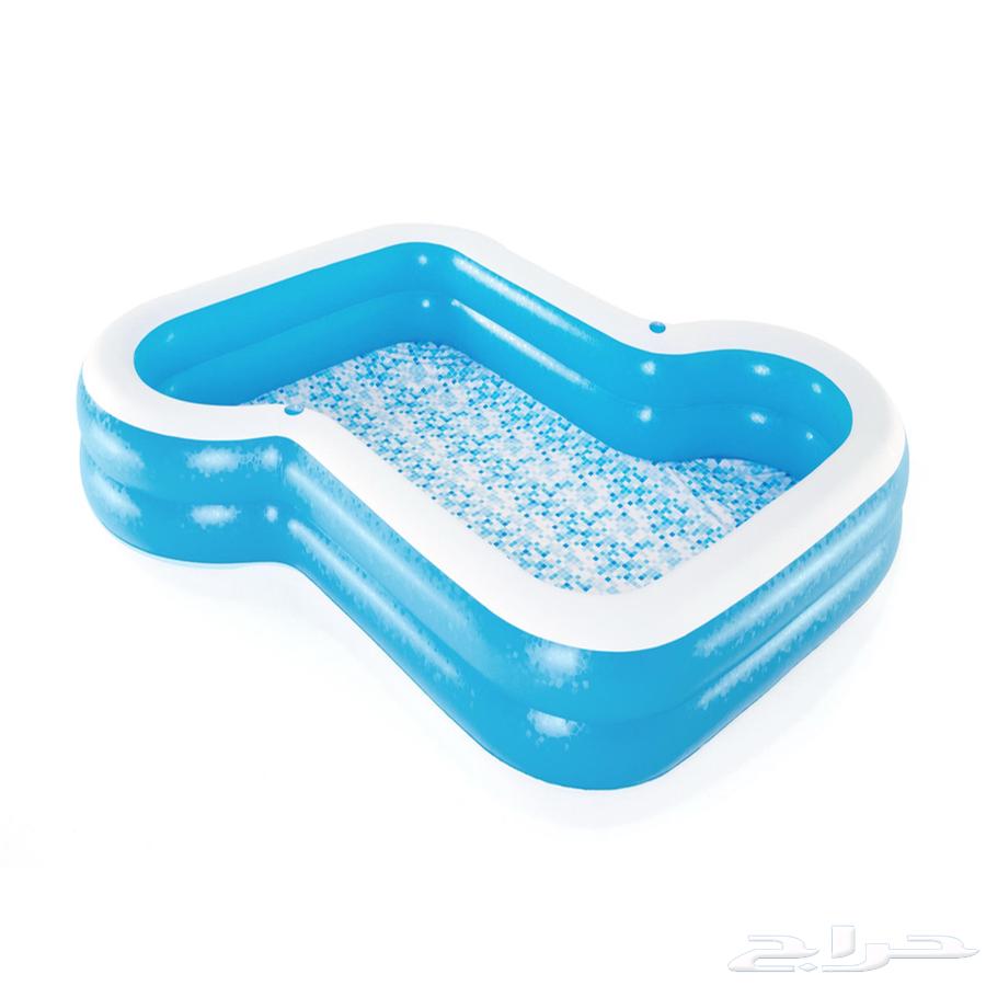 Large Inflatable Pool - Kids Pool with Unique Design and Cup Holders64399313922306110