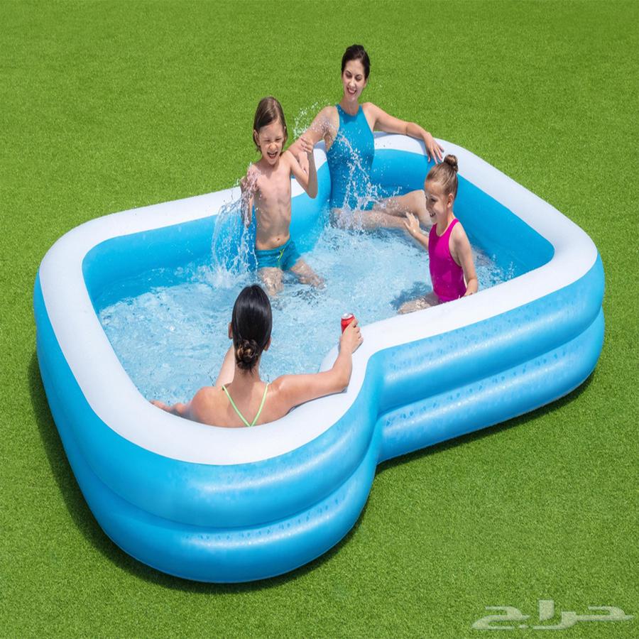 Large Inflatable Pool - Kids Pool with Unique Design and Cup Holders64399313922306113