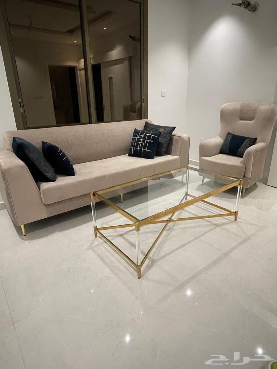 Single sofa, three-person sofa and clean table, unused64394207021058110