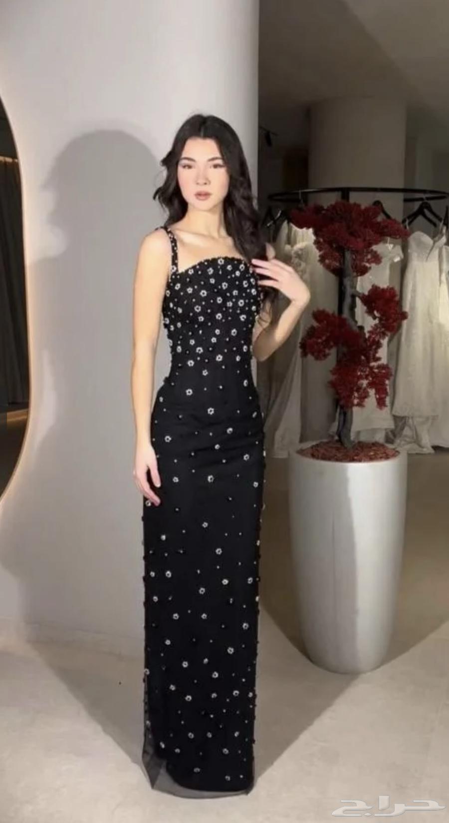 فستان سهره انيق اسود مكه64401285987843112