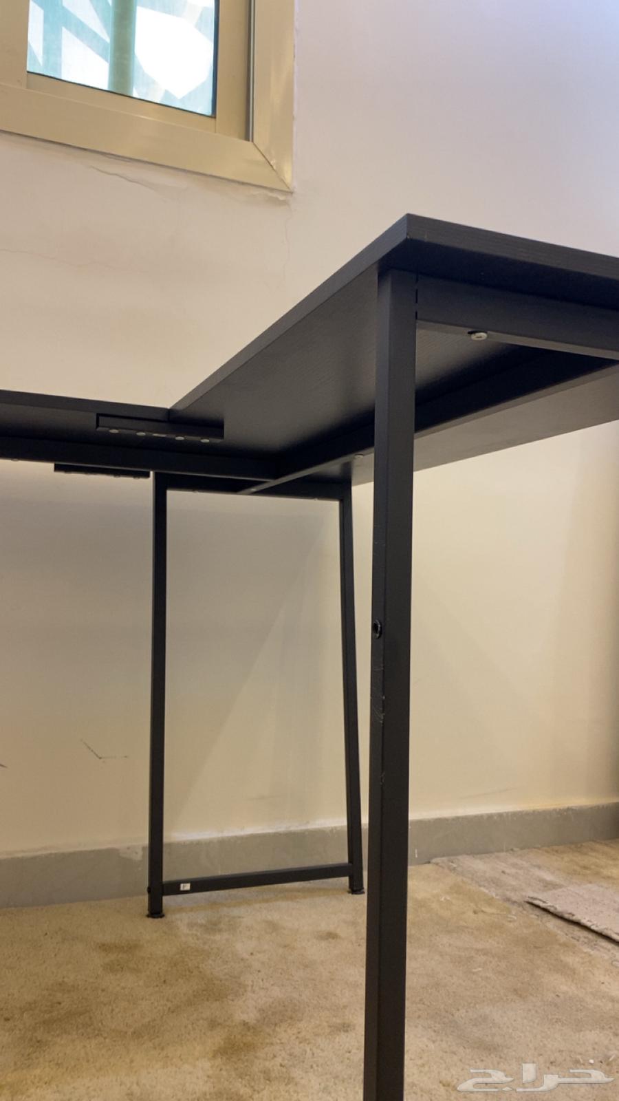 طاولة حرف L اسود خشبي64401855924225111