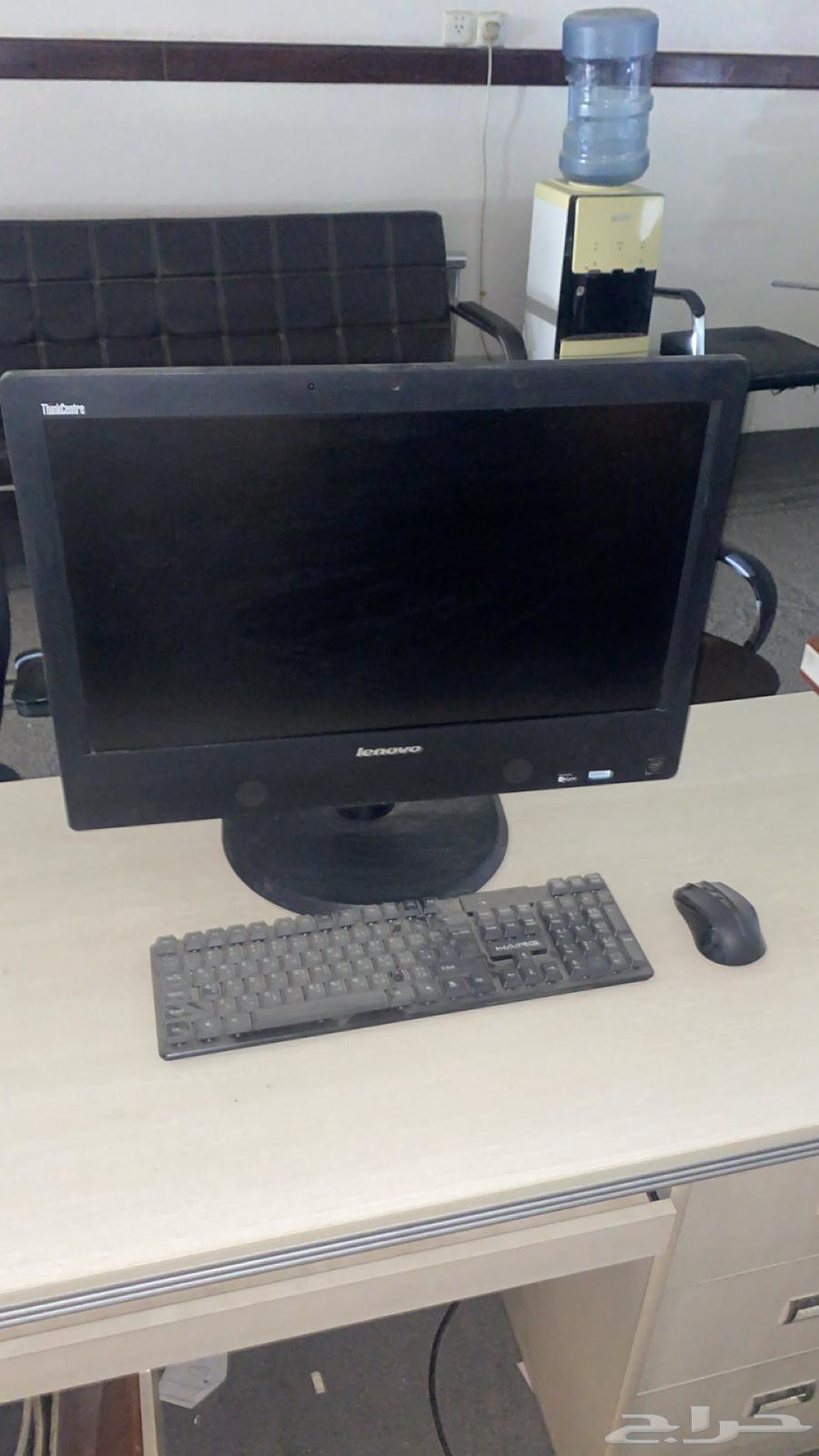 Office furniture, equipment, small printers, one large printer, and split air conditioners64403084898818113